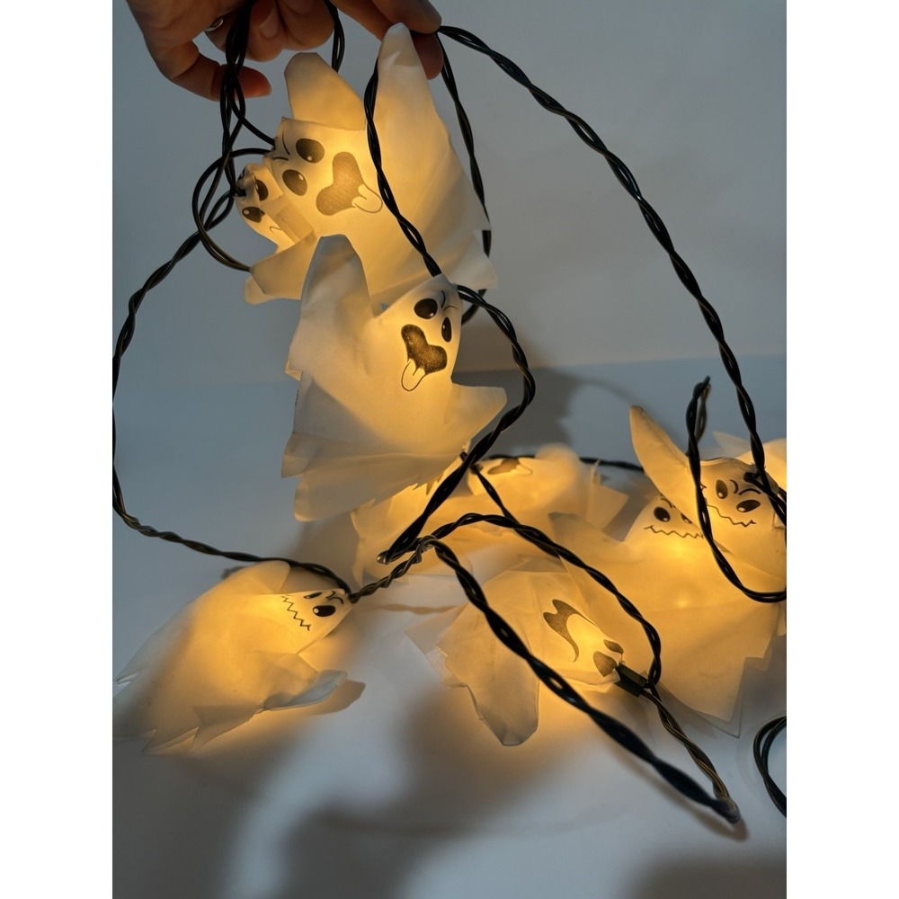 Halloween Ghost Fabric Cover‎ String Lights 12ft Spooky Party Decor